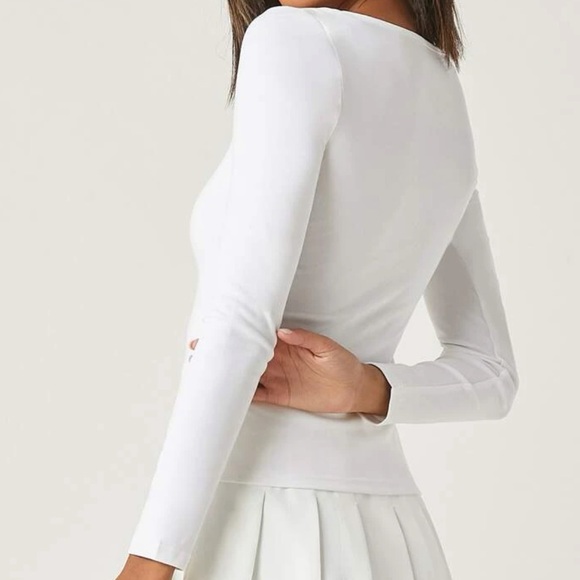 White Square Neck Top - Picture 2 of 2